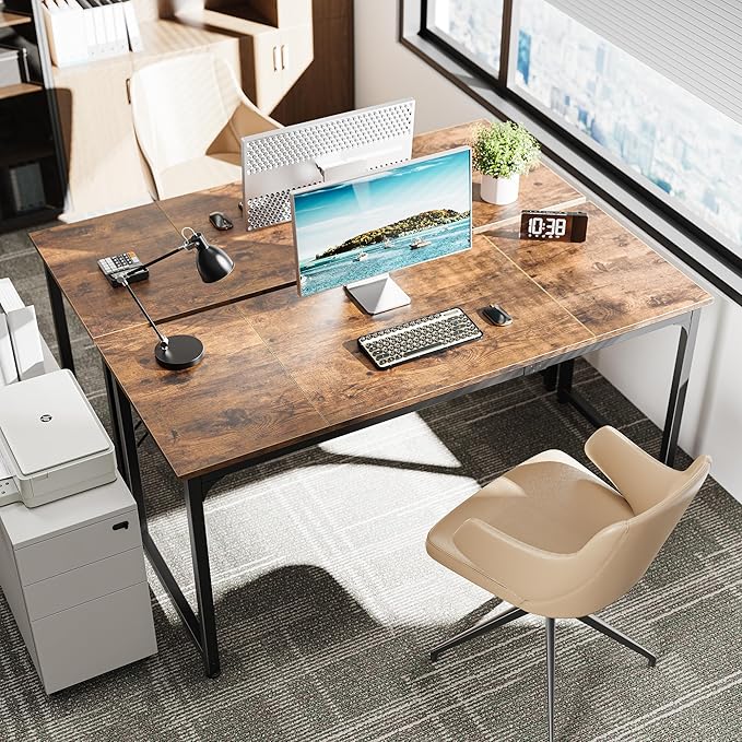 Huuger Computer Desk, 63 Inch Office Desk, Gaming Desk - Image 2