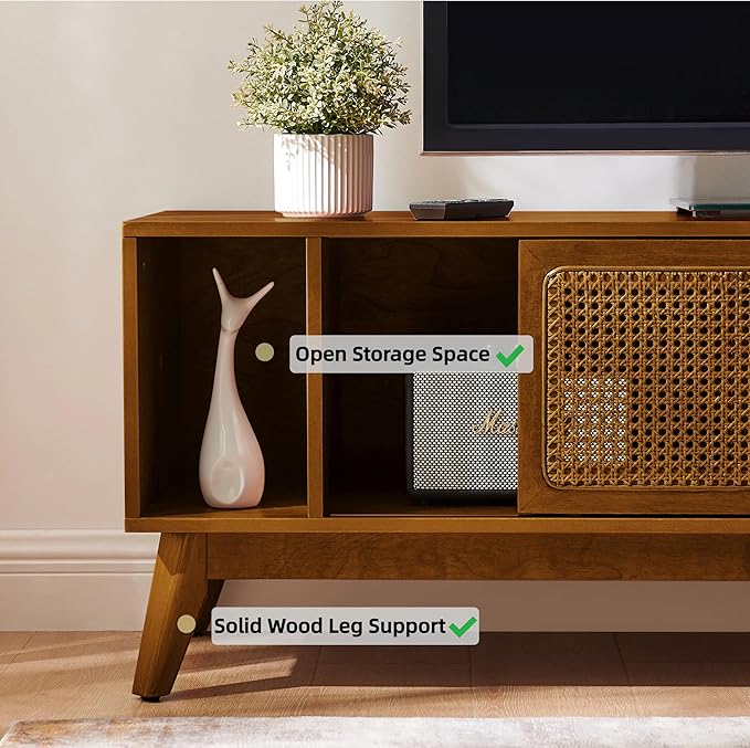 LKTART 68 Inch Mid Century Modern TV Stand - Image 7