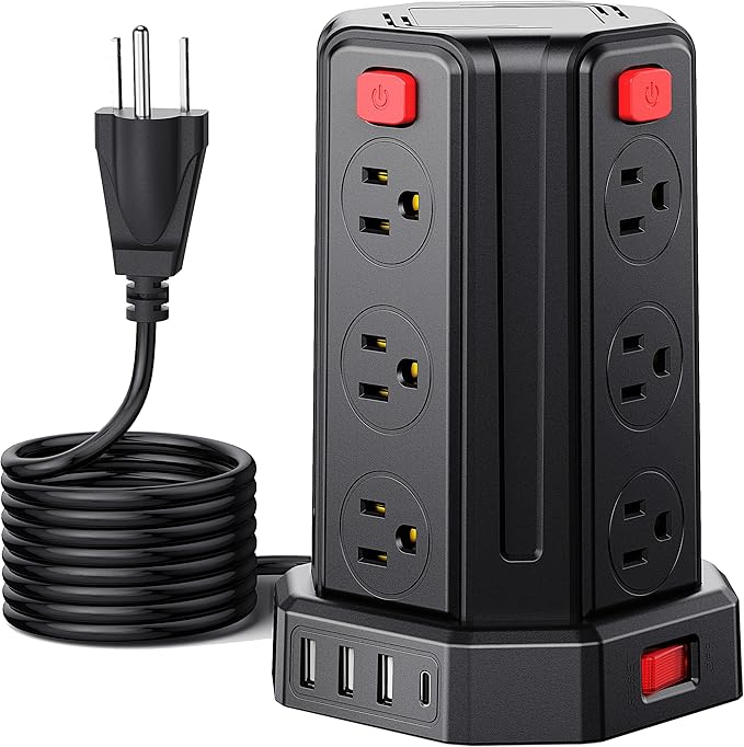 Power Strip Surge Protector, 10 Ft Extension Cord by SMALLRT
