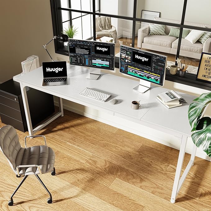 Huuger Computer Desk, 70 Inch Office Desk, Gaming Desk - Image 6