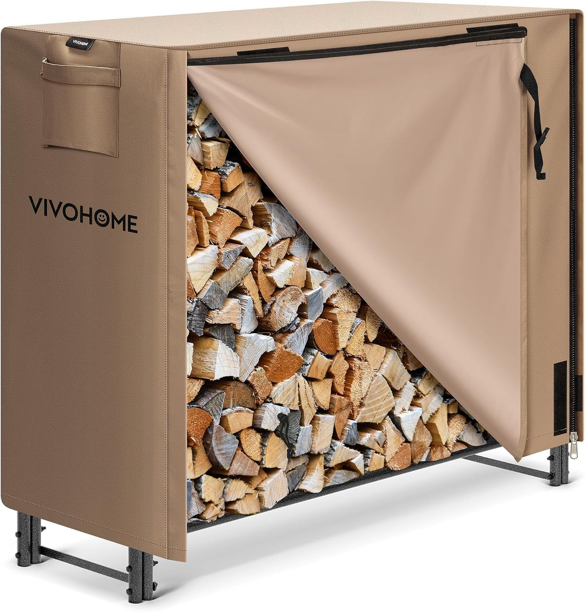 vivohome 4 ft heavy duty firewood rack outdoor, main product view