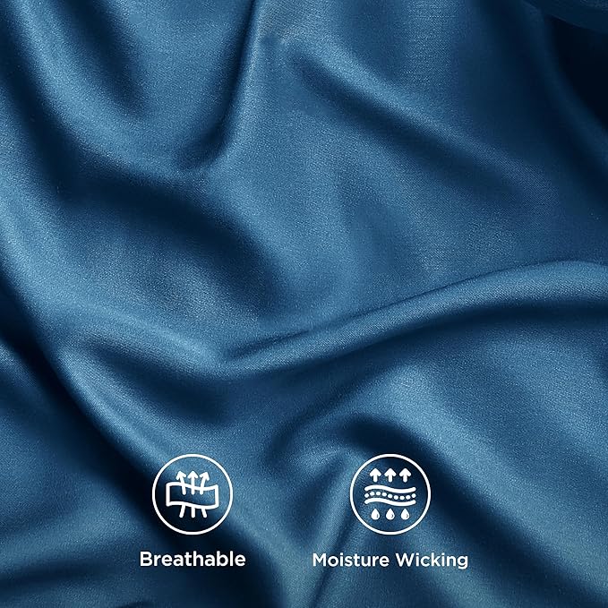 Bedsure Queen Sheet Set, Rayon Derived from Bamboo, Cooling Sheets, Deep Pocket - Image 5