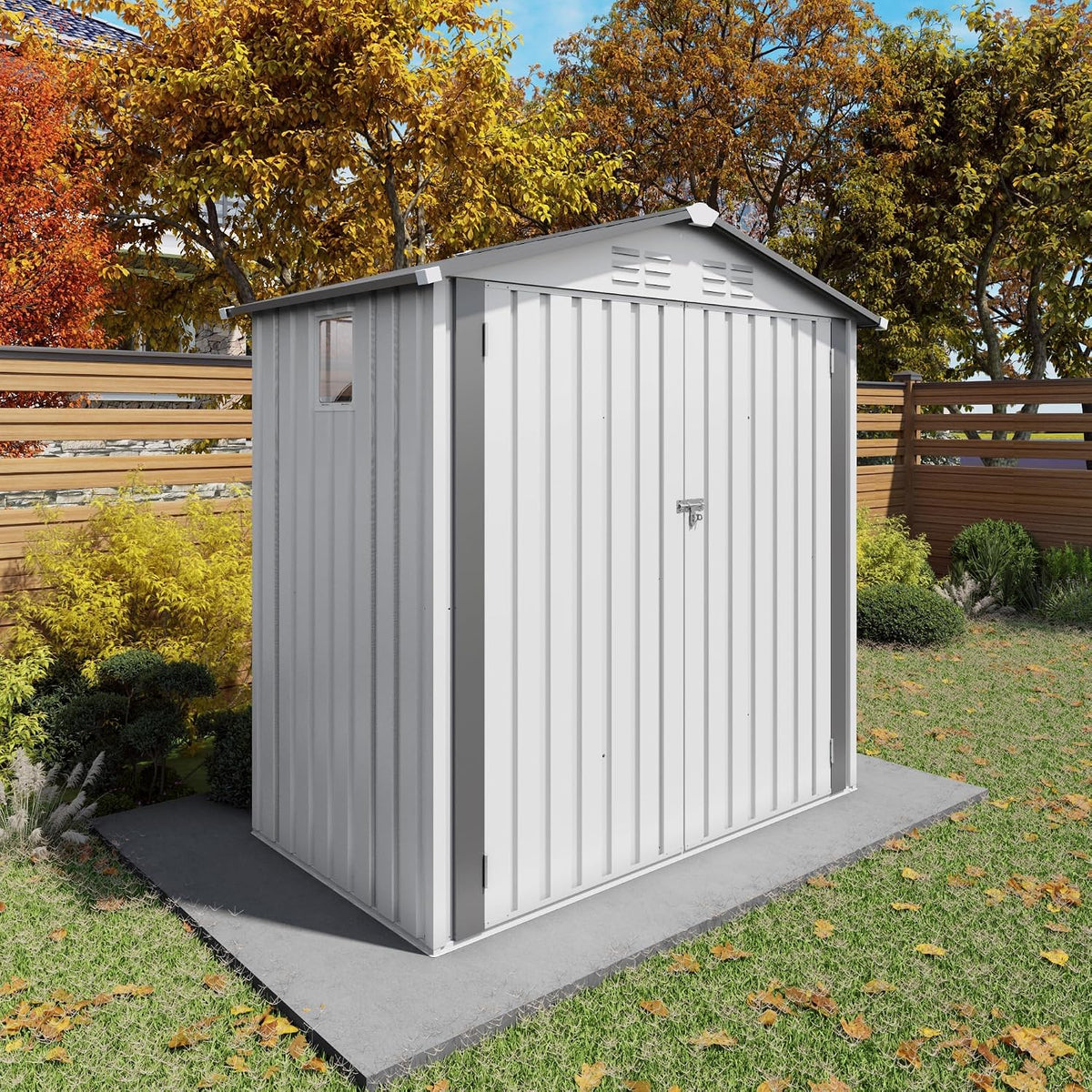 6x3.5 ft outdoor storage shed, small metal garden, main product view