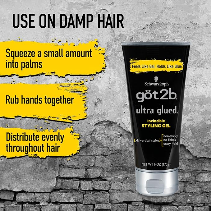 got2b Ultra Glued Invincible Styling Gel Set, 6 Fl Oz + 1.25 Fl Oz Travel Size - Image 5