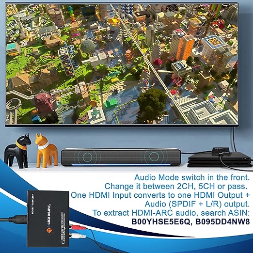 J-Tech Digital Premium Quality 1080P HDMI To HDMI + Audio Audio Extractor - Image 5