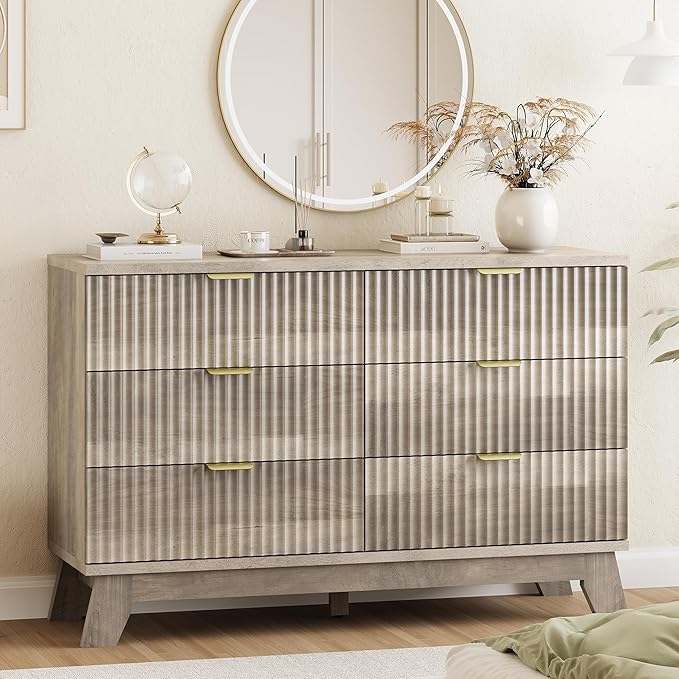 Xixini Fluted Dresser for Bedroom by Xixini