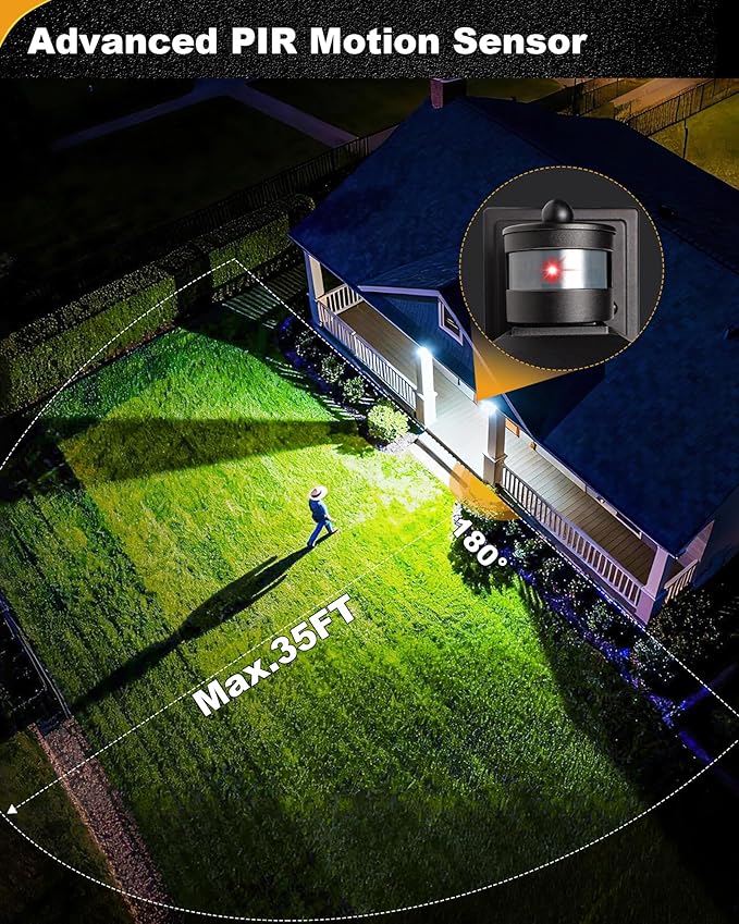 LTBLIGHT Motion Sensor Dusk to Dawn Outdoor Light, 4-Modes Adjustable Black - Image 4