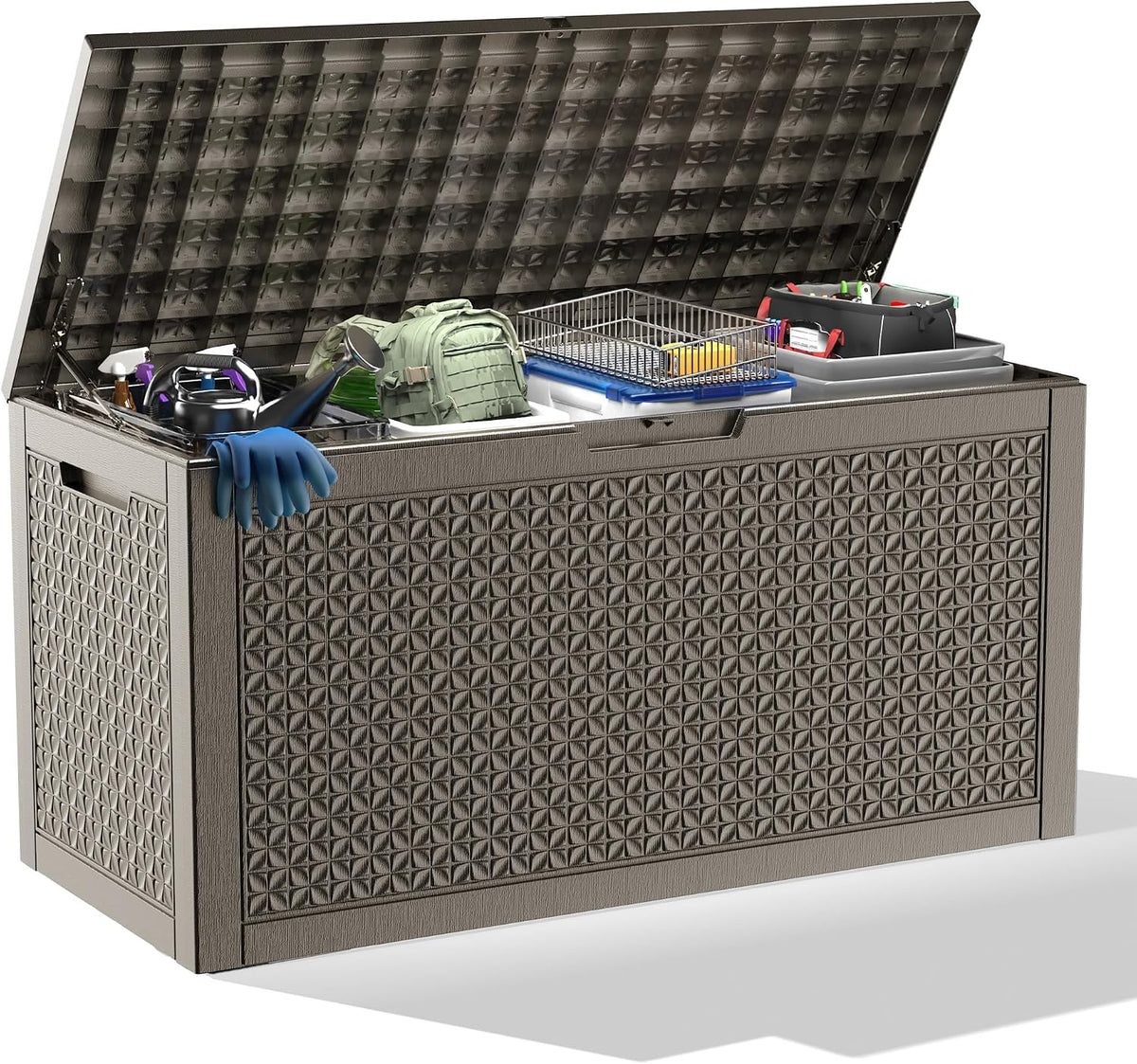 outdoor waterproof resin storage deck box lockable outside, main product view