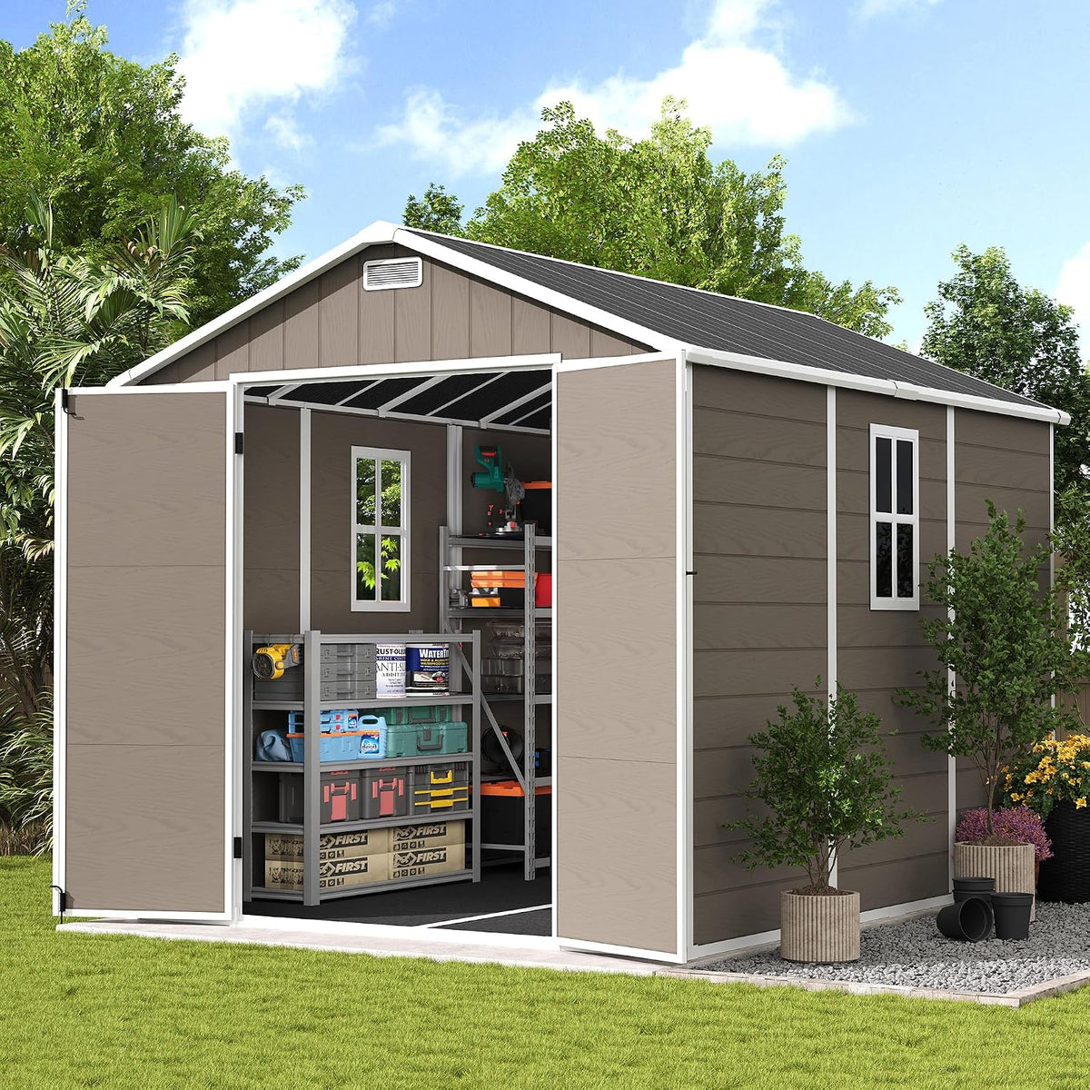 udpatio outdoor resin storage shed 8 x 10, main product view