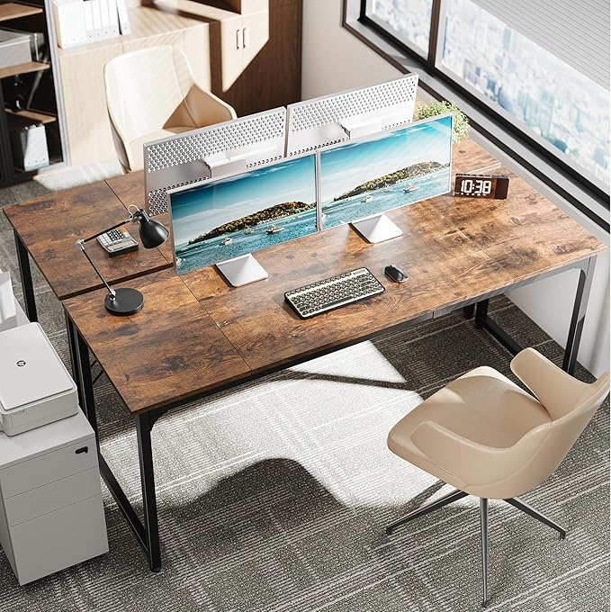 Huuger Computer Desk, 70 Inch Office Desk, Gaming Desk - Image 2