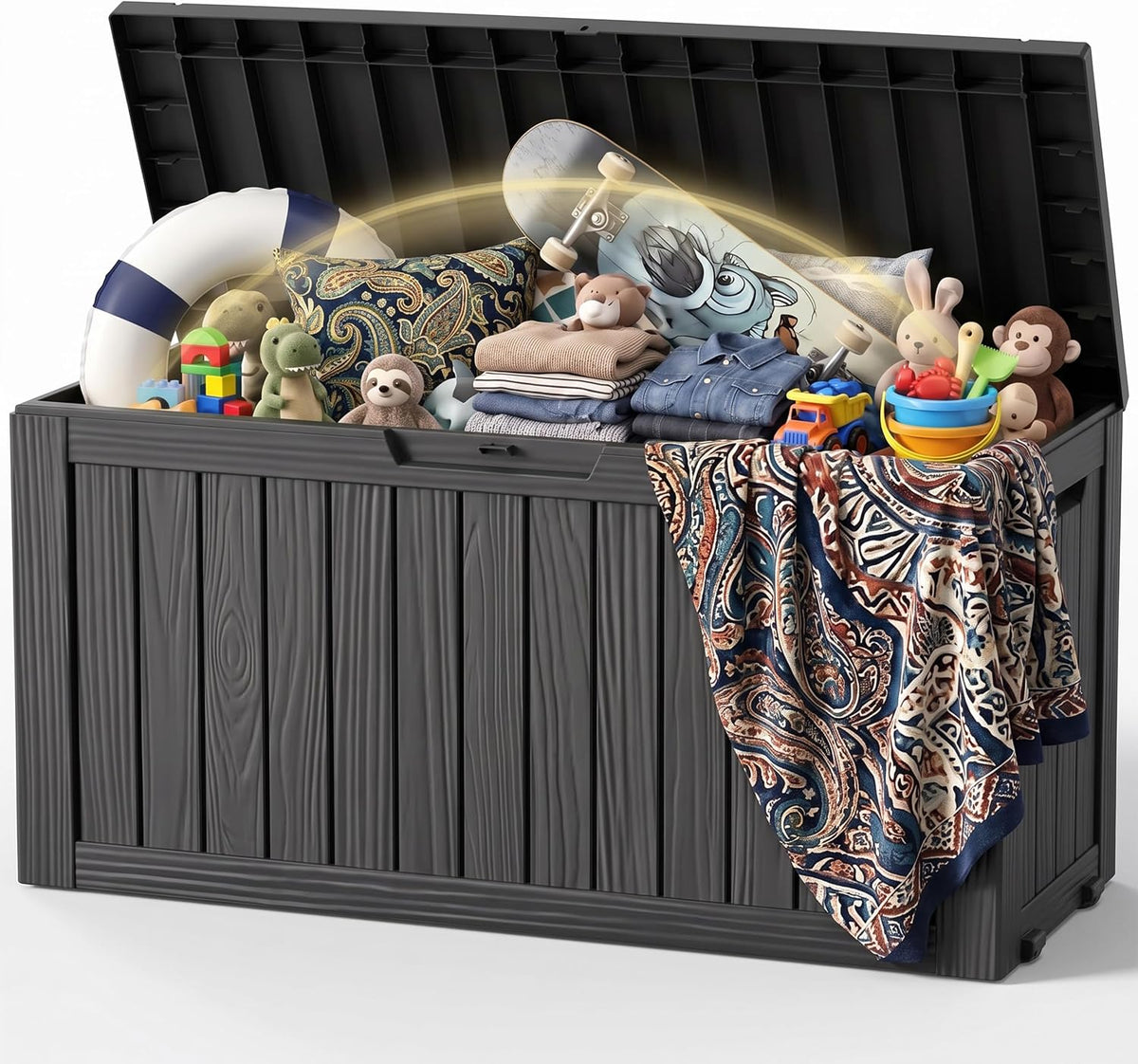 drato 155 gallon deck box waterproof outdoor storage, main product view