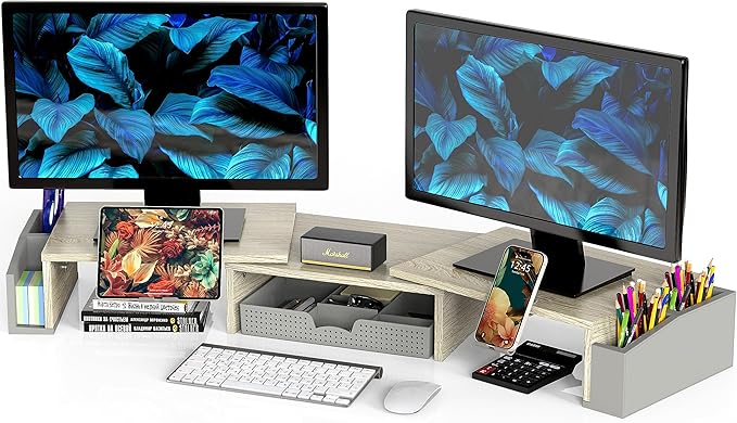 Simple Houseware Desk Dual Monitor Stand Riser by SimpleHouseware