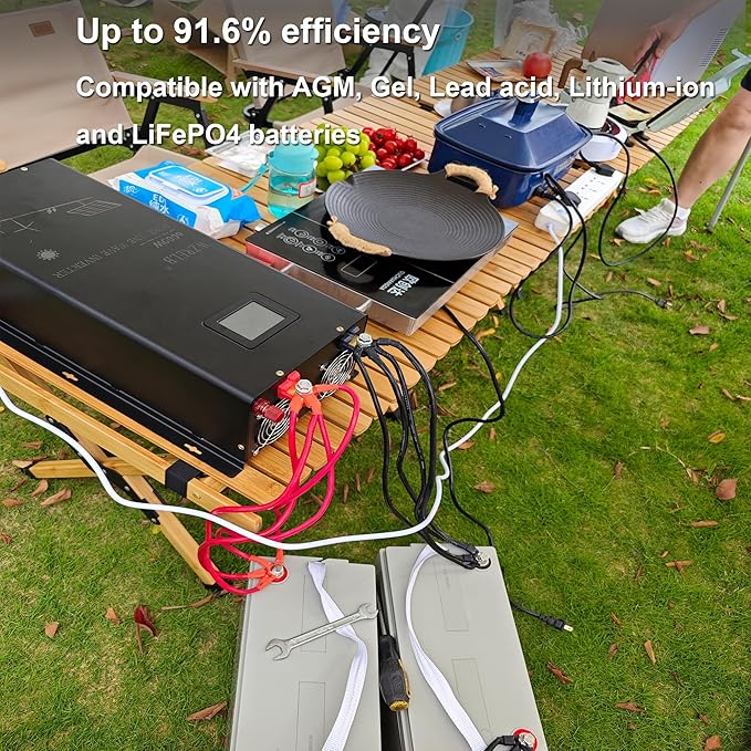 WZRELB 7000W 24V Pure Sine Wave Inverter, 24 Volt DC to AC 120V 240V Split - Image 7