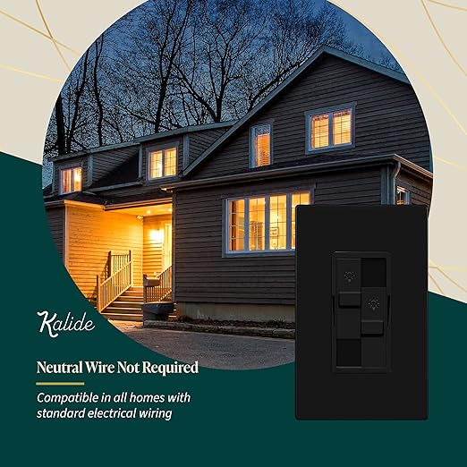 TOPGREENER Kalide Dual Load Dimmer Light Switch, Double LED Dimmer Switch - Image 5