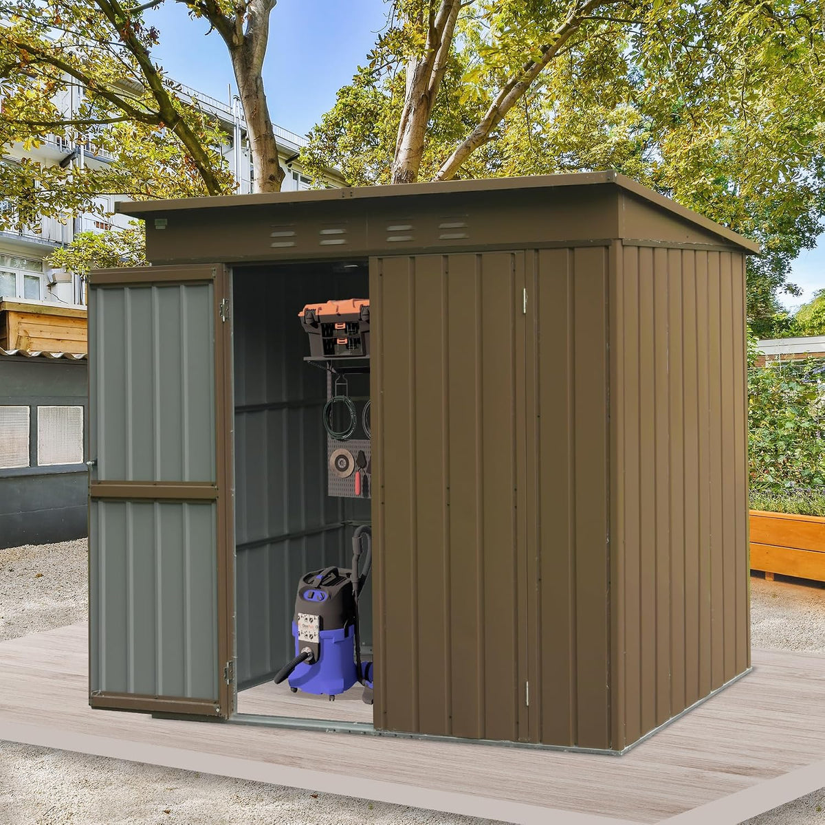 domi outdoor storage shed 6x4 ft, metal tool, main product view