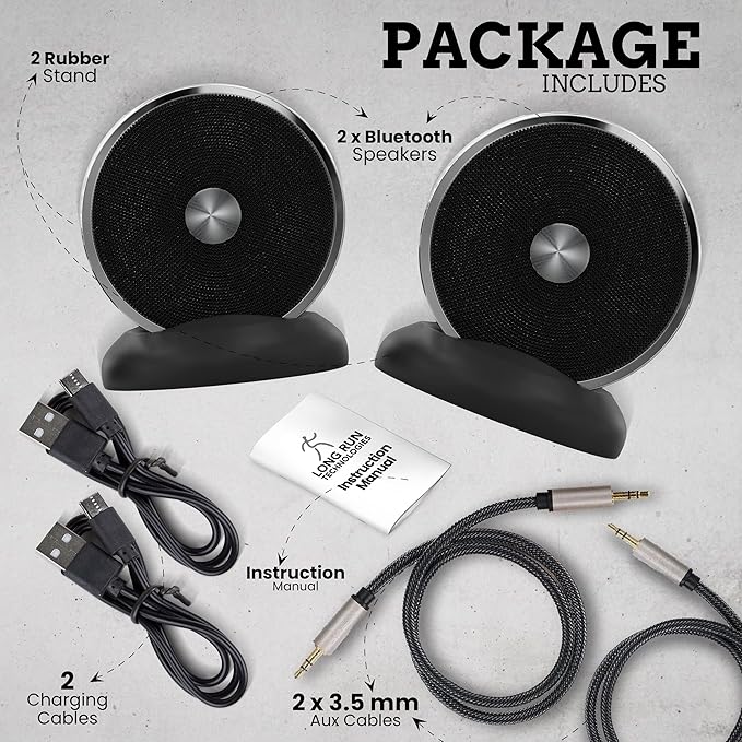 Bluetooth Speaker Set: Wireless Stereo Dual Pairing Portable Twin TWS System - Image 9