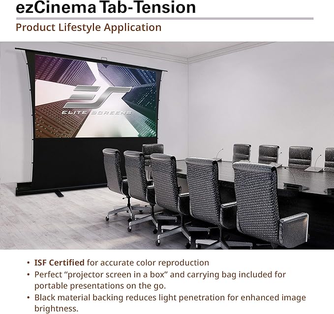 Elite Screens ezCinema Tab-Tension, Tab-Tensioned Scissor-Backed, Manual Pull - Image 5