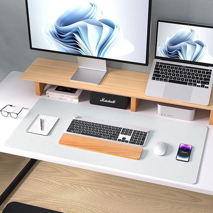 Aothia Leather Desk Pad Protector, Office Mat, Large Mouse Pad, Non-Slip PU - Image 8