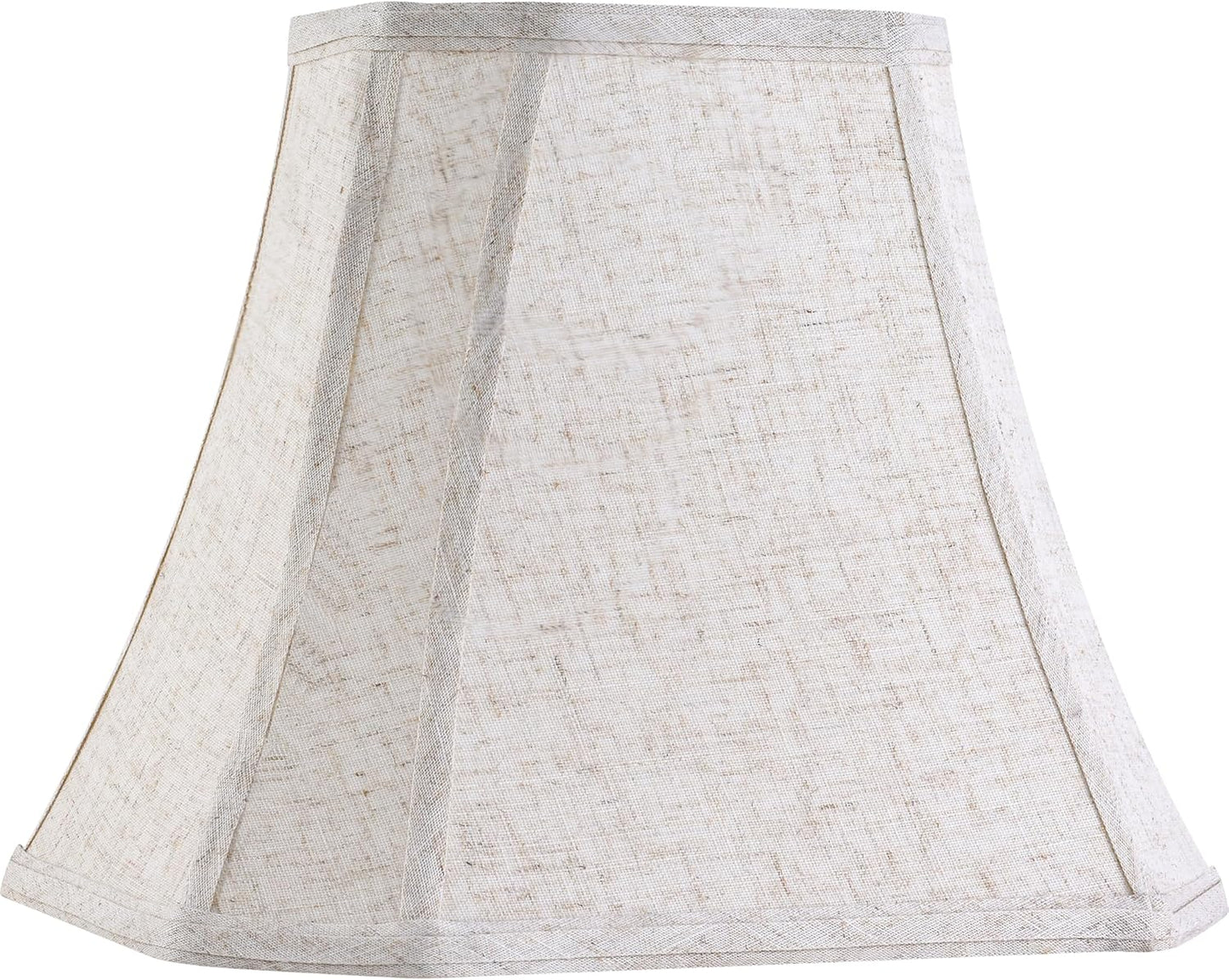 GO&SO Beige Oatmeal Square Lamp Shade for Table Lamps,Floor Lamps 8"x14"x11 | 0.41" Spider,Rectangle Lamp Shades Set of 1,Cut Corner Natural Fabric Shade for Bedroom Lamps Replacement,Fold Easy Assembly