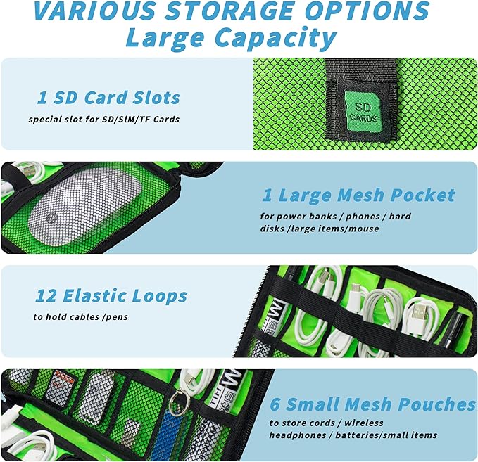 Electronics Organizer, Portable Cable Organizer Bags, Travel Electronic - Image 5