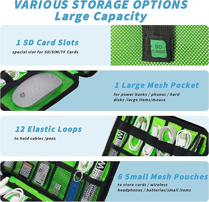 Electronics Organizer, Portable Cable Organizer Bags, Travel Electronic - Image 5