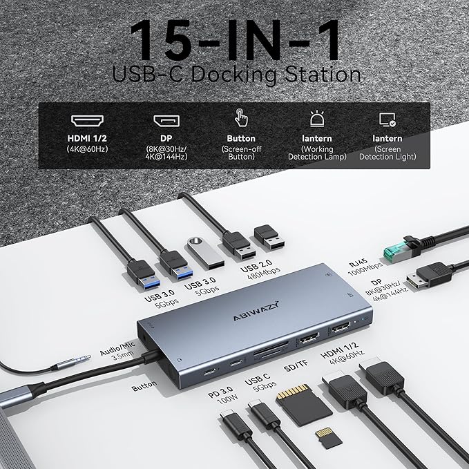 USB C Laptop Docking Station Dual Monitor - Image 2