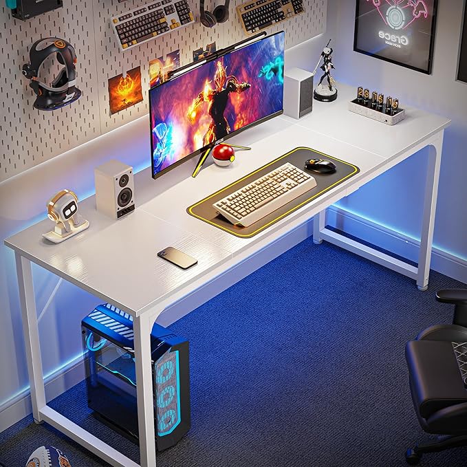 Huuger Computer Desk, 63 Inch Office Desk, Gaming Desk - Image 4