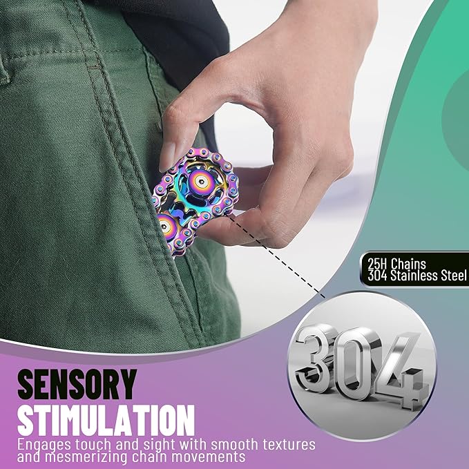 Valentines Day Gifts for Teens Boys Metal Fidget Spinner Toys for Adults - Image 4