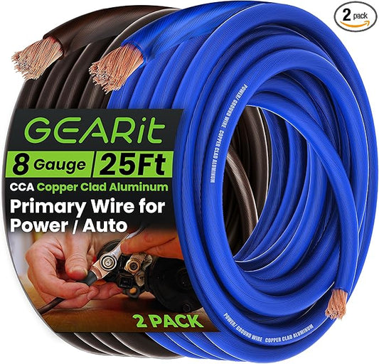 GEARit 8 Gauge Wire Copper Clad Aluminum CCA by GEARit