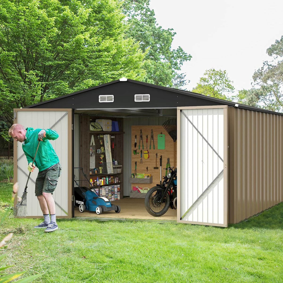 gunji 10 x 10 ft shed outdoor storage, main product view