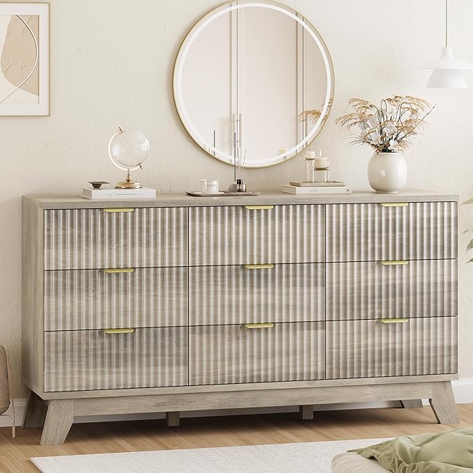 Xixini Fluted Dresser for Bedroom by Xixini