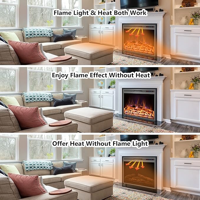 Electric Fireplace, Recessed Fireplace Heater - Image 3