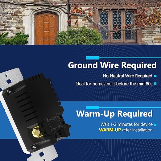 LIDER No Neutral Wire Required Humidity Sensor Switch, Automatic Humidity - Image 2