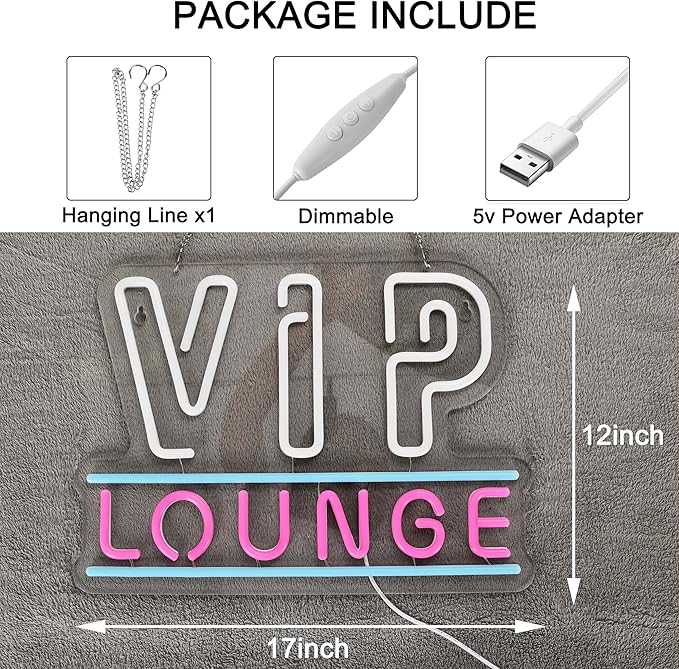 ZODZ VIP Lounge Neon Sign LED Light up Sign - Image 3