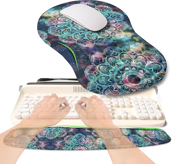 KUOSGM 2-in-1 Ergonomic Set, Wave Rise Keyboard Wrist Rest and Massage Bulge by KUOSGM