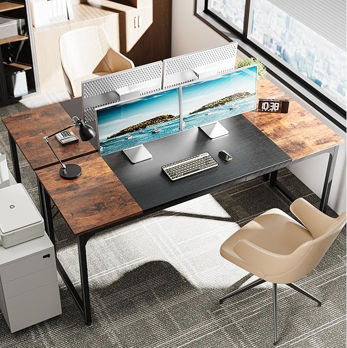Huuger Computer Desk, 70 Inch Office Desk, Gaming Desk - Image 2