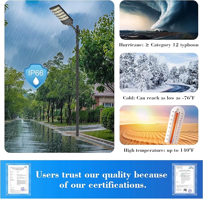OKPRO Solar Street Lights Outdoor, 10000W Solar Lights Outdoor Waterproof - Image 5