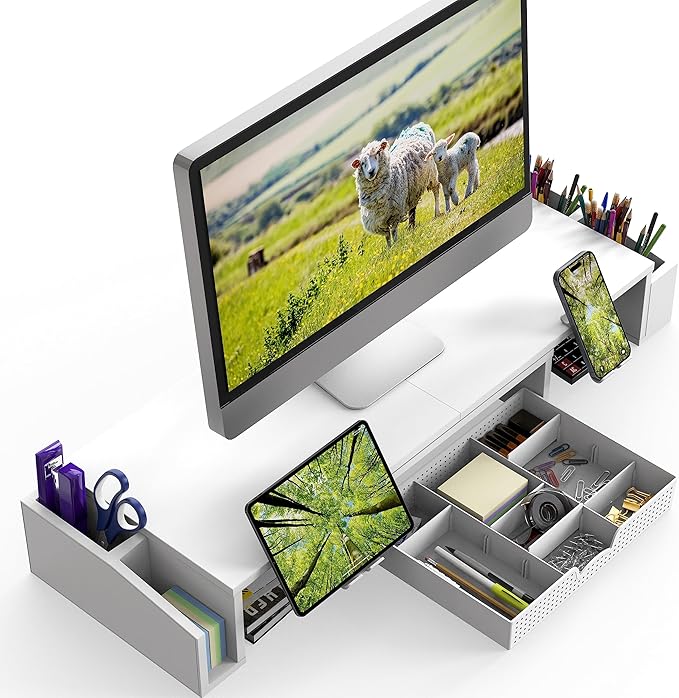 Simple Houseware Desk Dual Monitor Stand Riser - Image 2
