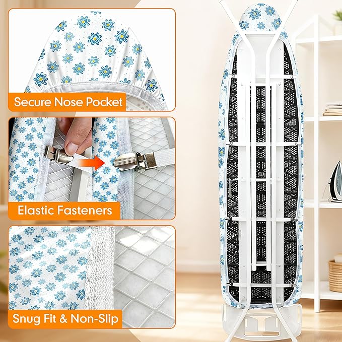 Ironing Board Cover and Pad, 15x54 Standard Size Thick Iron Padding, Scorch & - Image 5