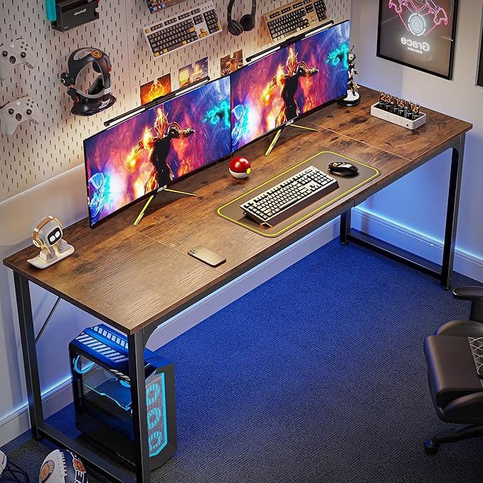 Huuger Computer Desk, 70 Inch Office Desk, Gaming Desk - Image 4