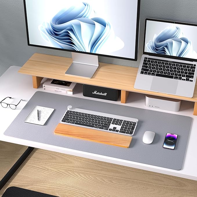 Aothia Leather Desk Pad Protector, Mouse Pad, Office Desk Mat, Non-Slip PU - Image 8