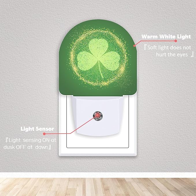 Axxitude St Patrick's Day Shamrock Night Lights Plug into Wall - Image 2