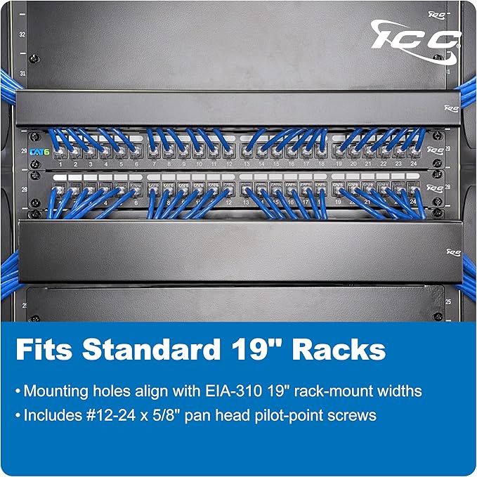 ICC 1U Ring Cable Manager Panel - Image 4