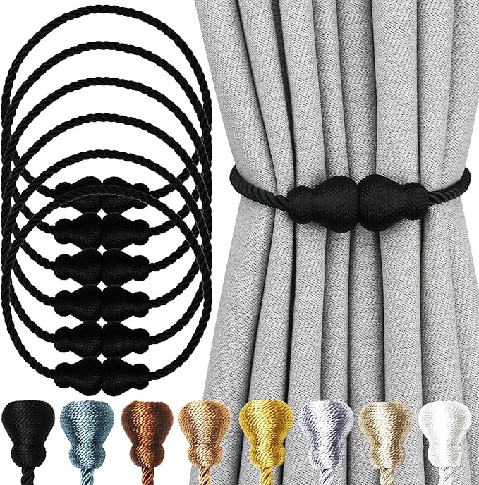 Nieffeiy Magnetic Curtain Tiebacks Outdoor Curtain Tie Backs Rope Decorative by CurtianTiebacks