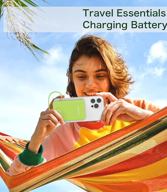 miisso 6000mah Ultra Slim Built in Cables Power Bank, Card Size Built in USB C - Image 7