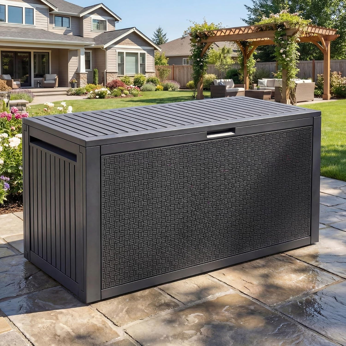 yitahome 95 gallon outdoor storage deck box, main product view