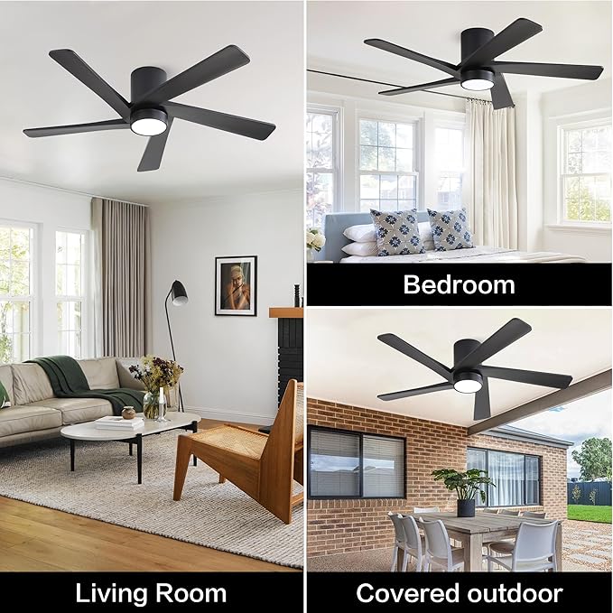 WINGBO 54 Inch Flush Mount DC Ceiling Fan - Image 8