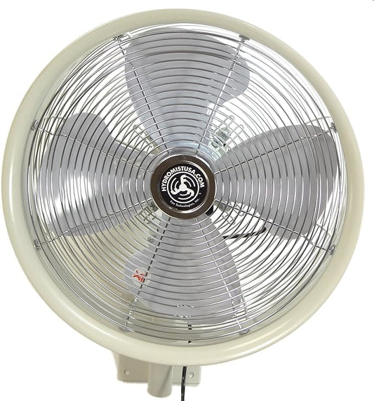 HydroMist Oscillating Wall Mounted Outdoor-Rated Fan, 3-Speed Cord Control by HydroMist