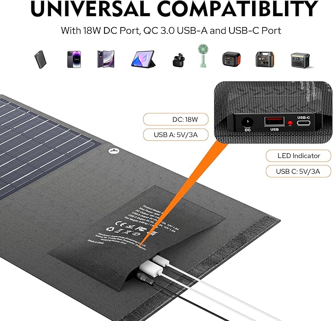 30W Solar Charger, Solar Panel USB - Image 3