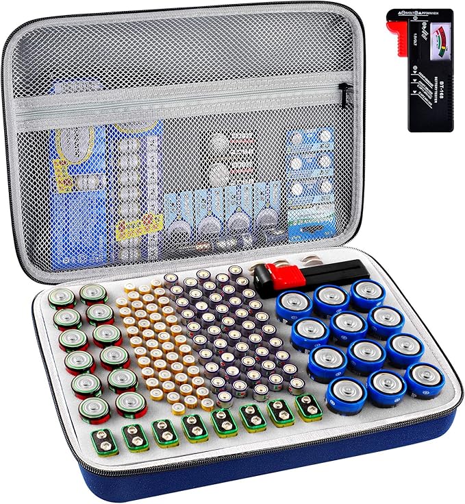 Battery Organizer Storage Holder, Batteries Storage Containers Box by GWCASE